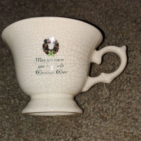 Christmas May you warm your heart with cheer tea cup and saucer - Picture 5 of 7